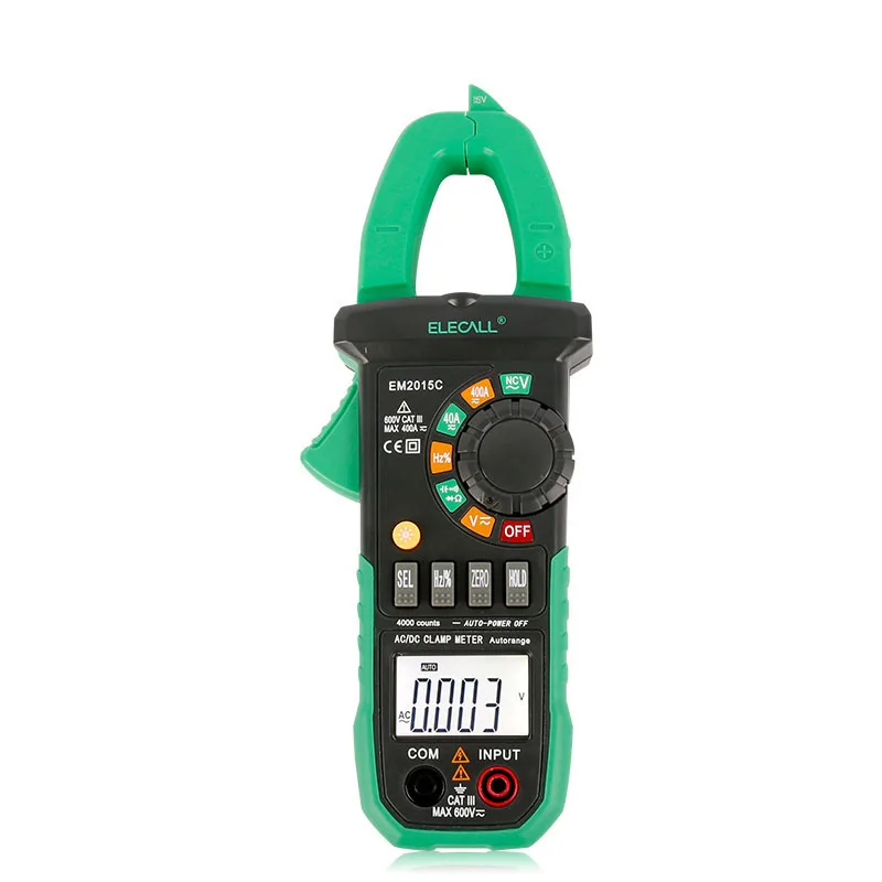 

DC Current And Capacitance Measurement Digital Clamp Meter NCV Duty Cycle With Torch Easy To Separate The Wire EM2015C