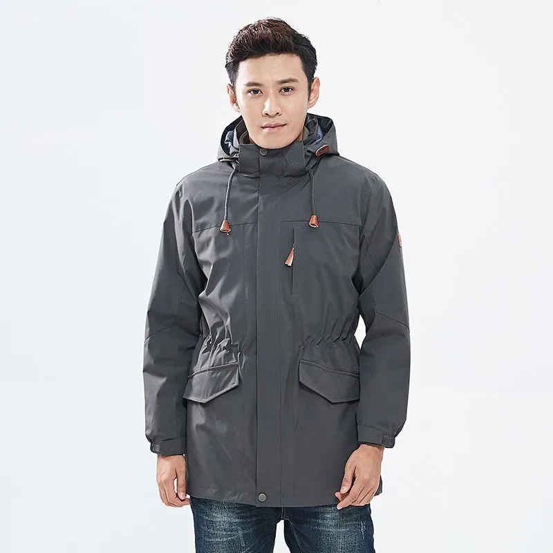 Herfst en winter mannen outdoor 3 in 1 medium lange tweedelige windjack mannelijke winddicht warm Camping wandelen ski jas Herfst en winter mannen outdoor 3 in 1 medium lange tweedelige windjack mannelijke winddicht warm Camping wandelen ski jas