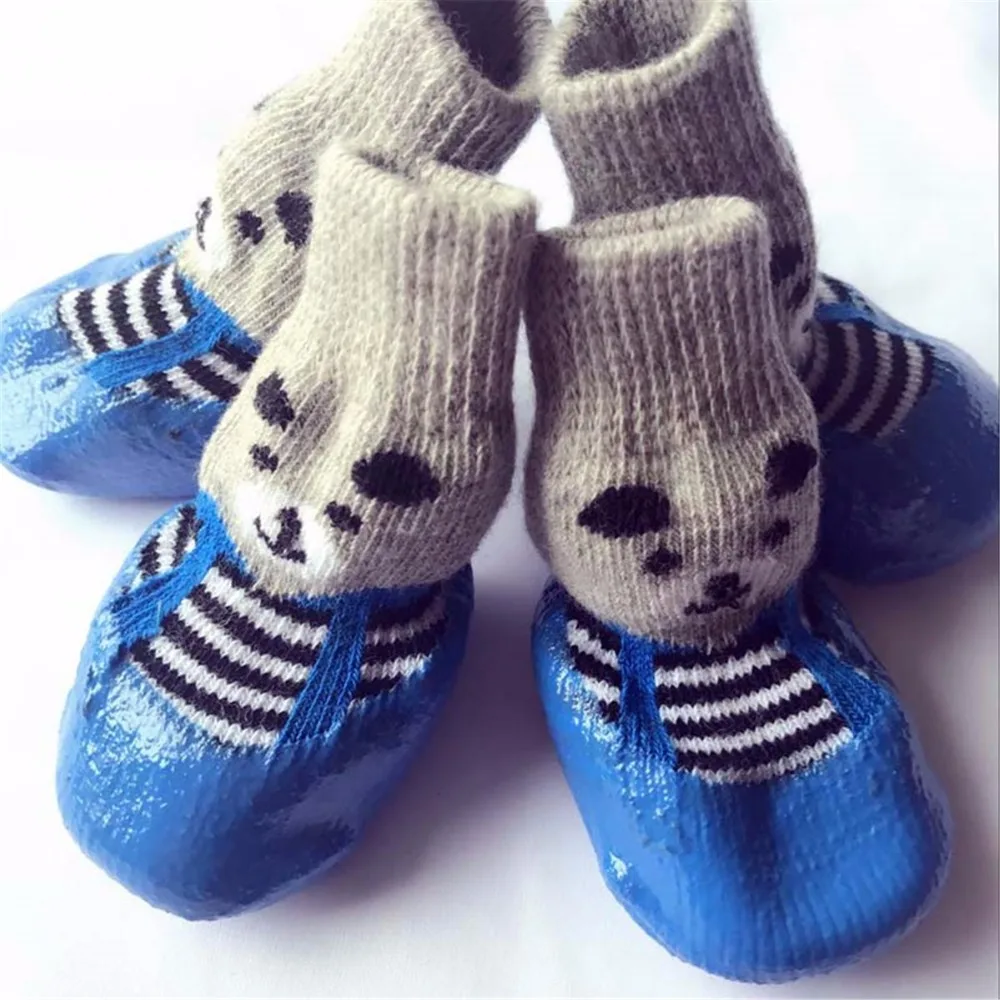 Title 4, 4pcs/set S M L Size Cotton Rubber Pet Dog Shoes...