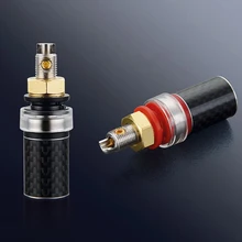 Free shipping Viborg 4PCS BP604R 99.998% Pure Copper Rhodium plated Carbon Fiber Speaker Terminal Binding Post