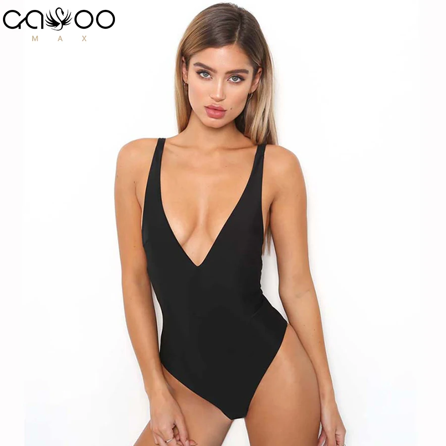

2018 Women Swimwear Sexy high cut one piece swimsuit Backless swim suit Black Red Yellow thong Bathing suit female Monokini