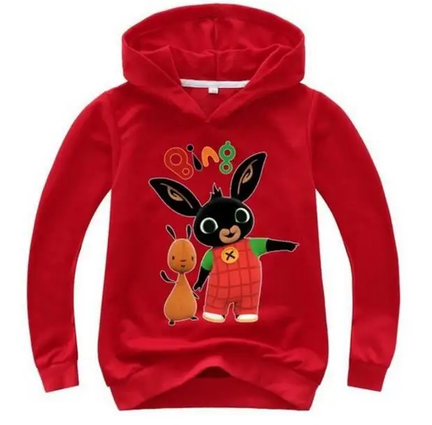 

2019 Children Sport Shirt For Kids Hoodies Shirt Long Sleeve T-shirt Tops Bing Bunny Rabbit Boys Sweatshirt Red Noze Day Costume