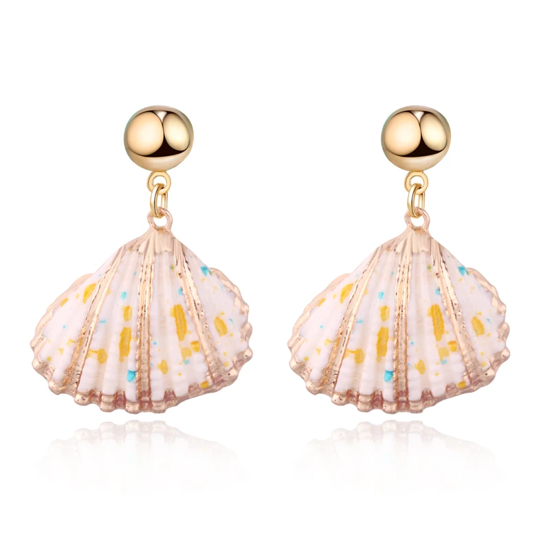

1Pair Fashion Unique Colorful Shell Drop Earring For Women Girl Personality Summer Beach Conch Dangle Earrings Jewelry Gift E196