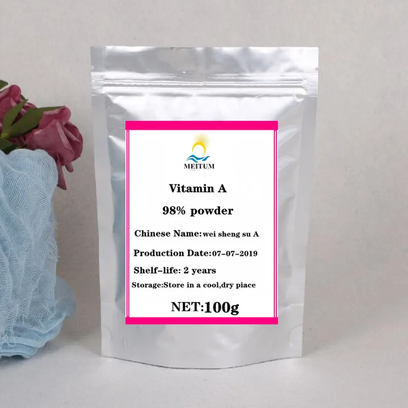 Высококачественный чистый Ацетат Витамина А 98% ретинолацетат, порошок витамина А - Цвет: 100g