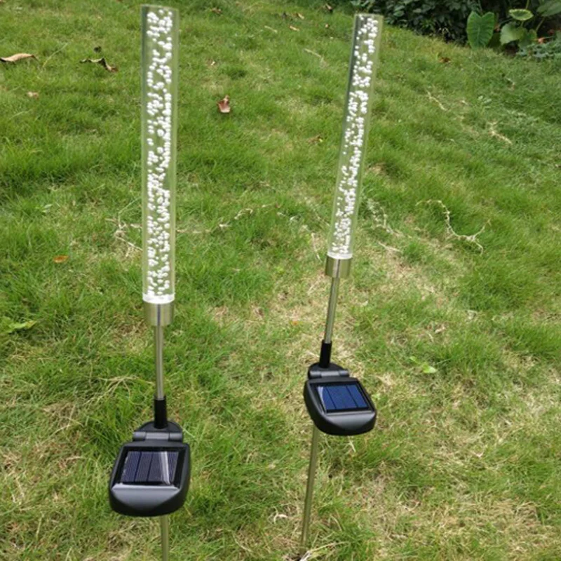 Waterproof LED Solar light Solar Power Tube Lights Lamps Acrylic Bubble Pathway Lawn Landscape Garden Stick Stake Solar lamp (3)