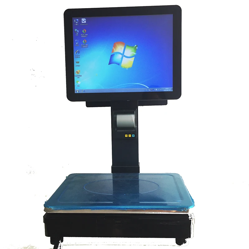 

All in One Double Screen 15'' LCD POS Cash Register Scale Electronic Digital Price Scale Weight Scale PC scales