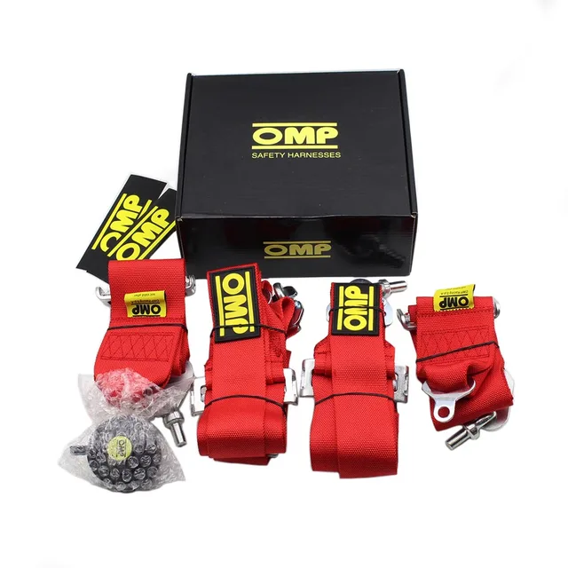Universal 4 Point OMP Racing Harness Blue Black Red Racing OMP Seat