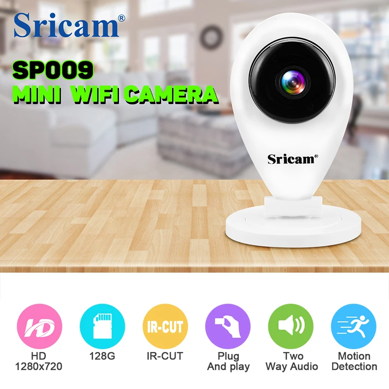 

Sricam SP009 IR Cut Wifi IP Camera Network Wireless 720P HD Mini Camera CCTV Security Camera Home Security Baby Monitor