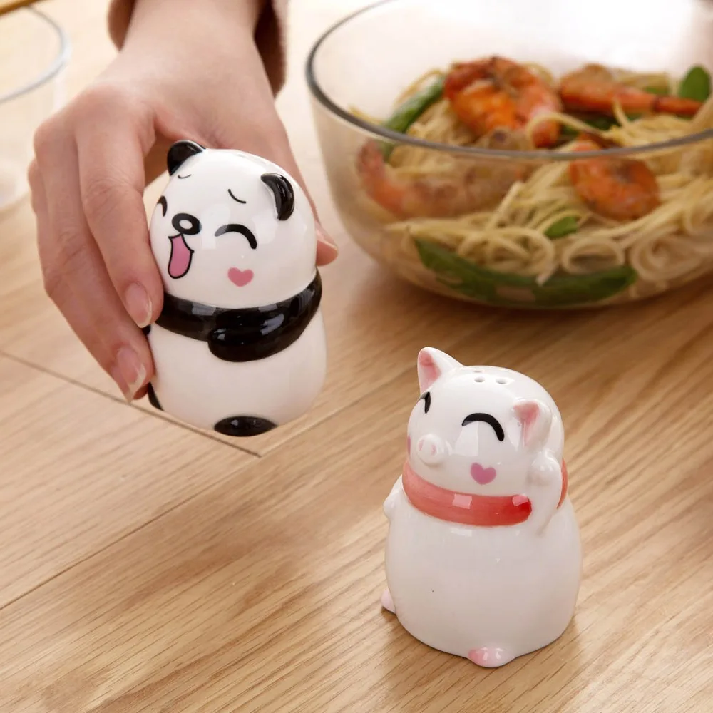 

Animals Ceramic Spice Jar Seasoning Box Portable Salt Sugar Bottle for BBQ Picnic Outdoor Kitchen Also Used ForToothpick Cans