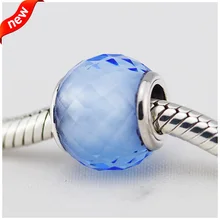 DIY Подходит для Pandora шармы браслеты стерлингового серебра 925 ювелирные изделия миниатюрные граней бусины с синим кварцем