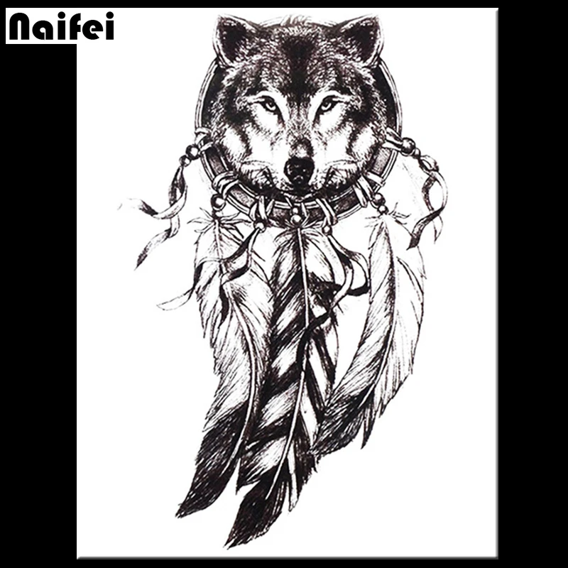 

Full Square/Round Drill 5D DIY Diamond Painting"Wolf Dreamcatcher Indian Feather"3D Embroidery Cross Stitch 5D Home Decor Gift