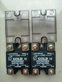 

Free shipping 100A SSR,input 3-32V DC output 40-480VAC single phase ssr solid state relay