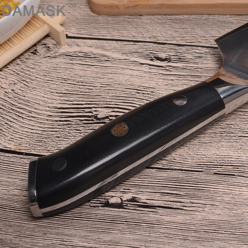 Дамасский стальной нож шеф-повара Santoku, кухонный нож, профессиональные японские кухонные ножи для шеф-повара, нож для мяса Gyutou