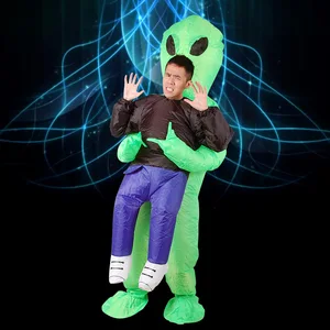 Green Alien Inflatable Costume Christmas/Halloween/Birthday/Makeup Party Fun Toys ET Dress Up Cosplay Suits Outfit