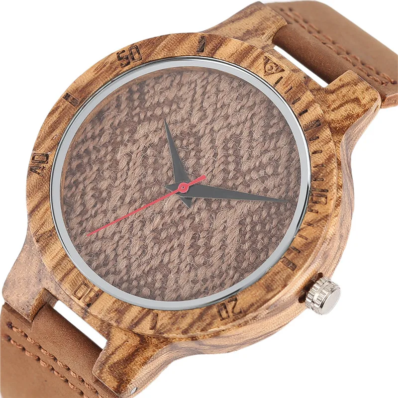 

Vintage Bamboo Quartz Watch Unisex Weave knit Sweater Pattern Sport Men Women Wristwatches Wood relogio masculino Christmas Gift