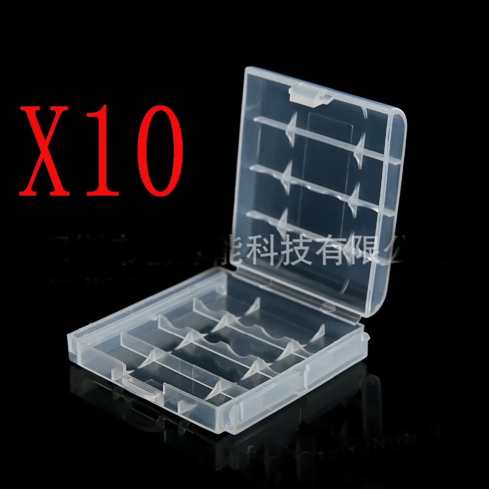 

10 pcs/lot Durable Clear Hard Plastic Battery Case Holder Storage Box for AA AAA lithium li-ion Ni-MH Ni-Cd rechargeable Battery