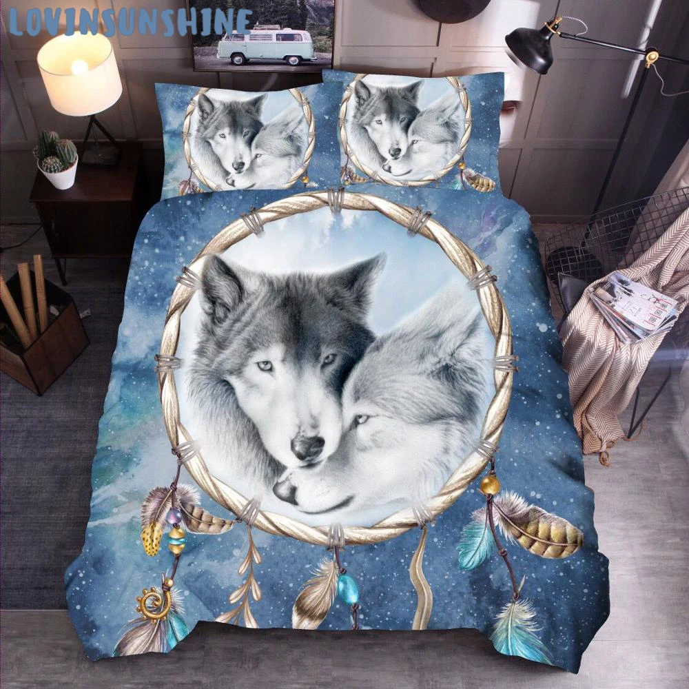 Best LOVINSUNSHINE King Size Duvet Cover Wolf Printing 3d Bedding Sets Queen Bed Comforters AB#158