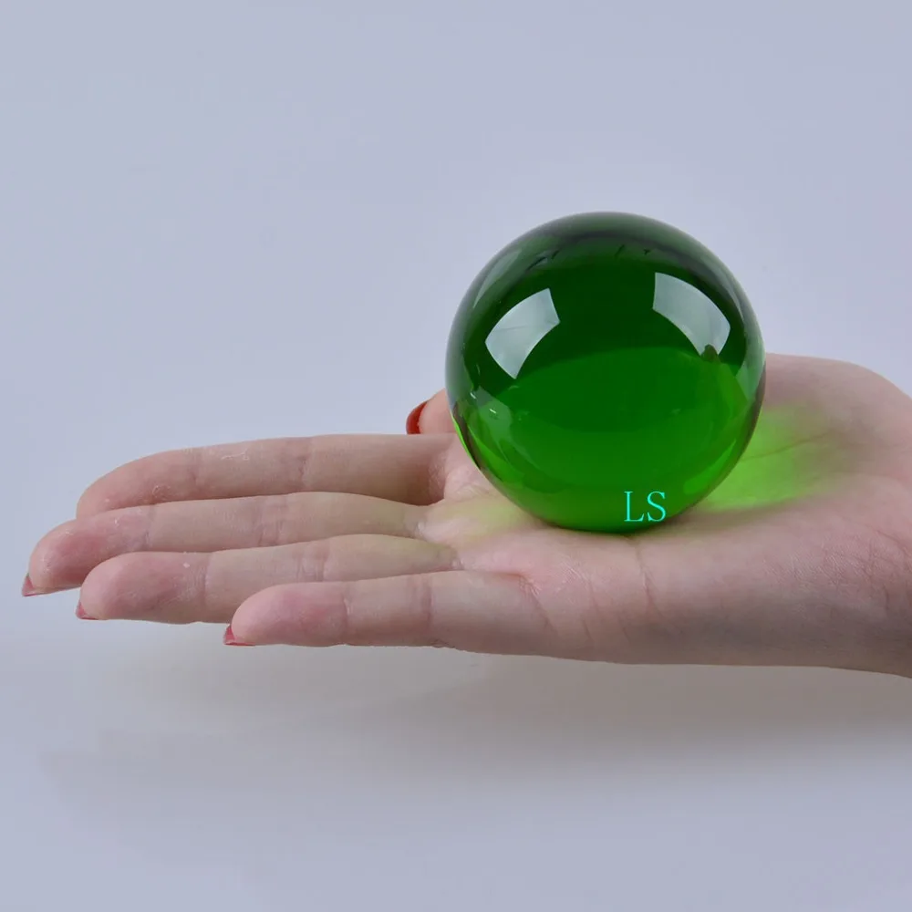 

6cm green k9 crystal ball fengshui 60mm glass sphere with crystal stand for free