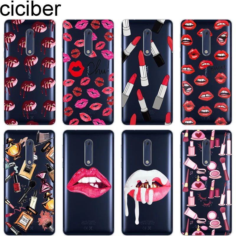 

ciciber Sexy Lips For Nokia 8 7 7.1 6 6.1 5 5.1 3 3.1 2 2.1 1 Plus Sirocco Cover Clear Soft TPU For Nokia X7 X6 X5 X3 Phone Case