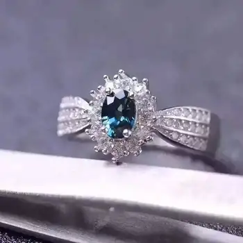 

Fidelity Natural 4*6mm sapphire Rings s925 sterling silver fashion fine Jewelry for women party Natural blue green gemstone