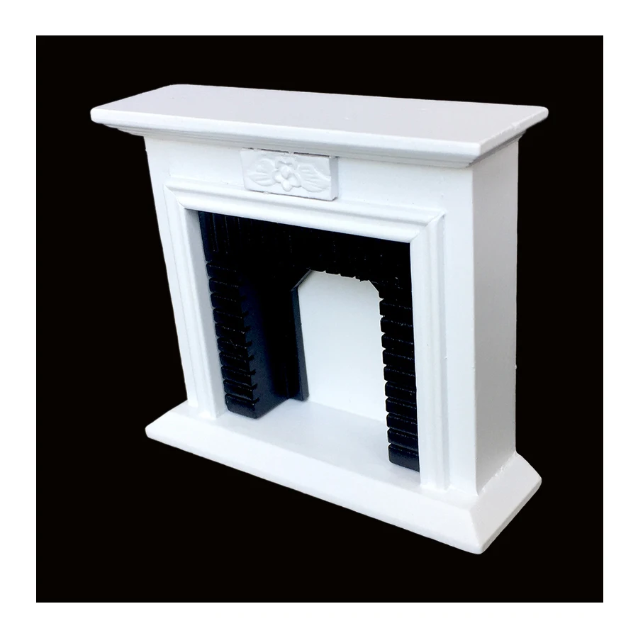 

1/12 Dollhouse Furniture Victorian Wooden Fireplace Black and White WL059