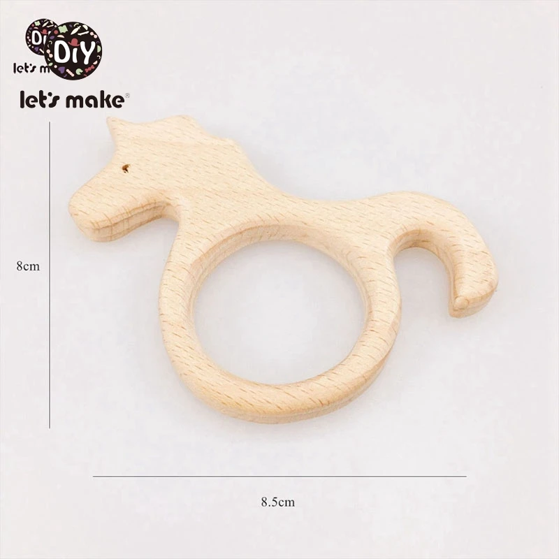 Let's make Wooden Teether Wood Rodents Animal 4-6 Month 1PC Teething Toys BPA Free Cartoon Silicone Beads Baby Product Teethers