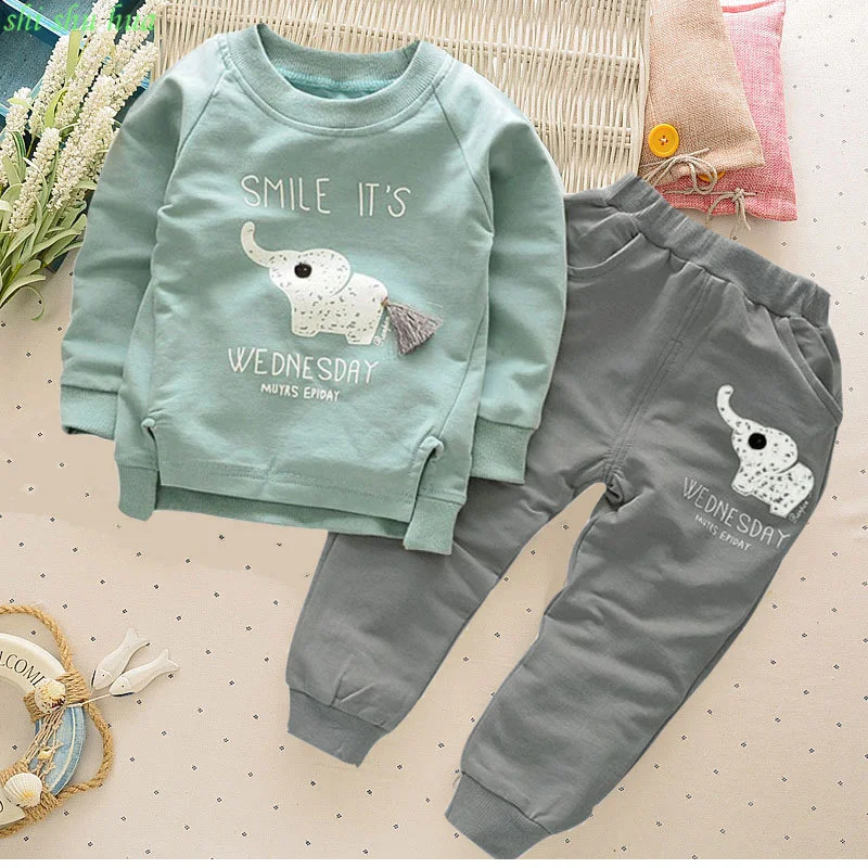 

Children's clothing suit Boy's clothing Long-sleeved T-shirt + pants 2pcs baby's sports suit Cartoon printing 2-5-year-old boy's