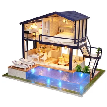

Diy 3D Wooden Mini Dollhouse Time Apartment Doll House Furniture Educational Toys Furniture For Children Love Gift