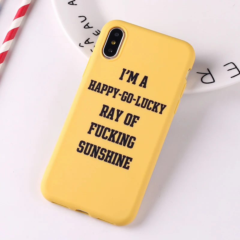 Милый мягкий силиконовый чехол для iPhone 11 6S 5S SE 8 8Plus X XS Max 7 7Plus Happy Lucky Sunshine Tropical Funny Quote - Цвет: 7