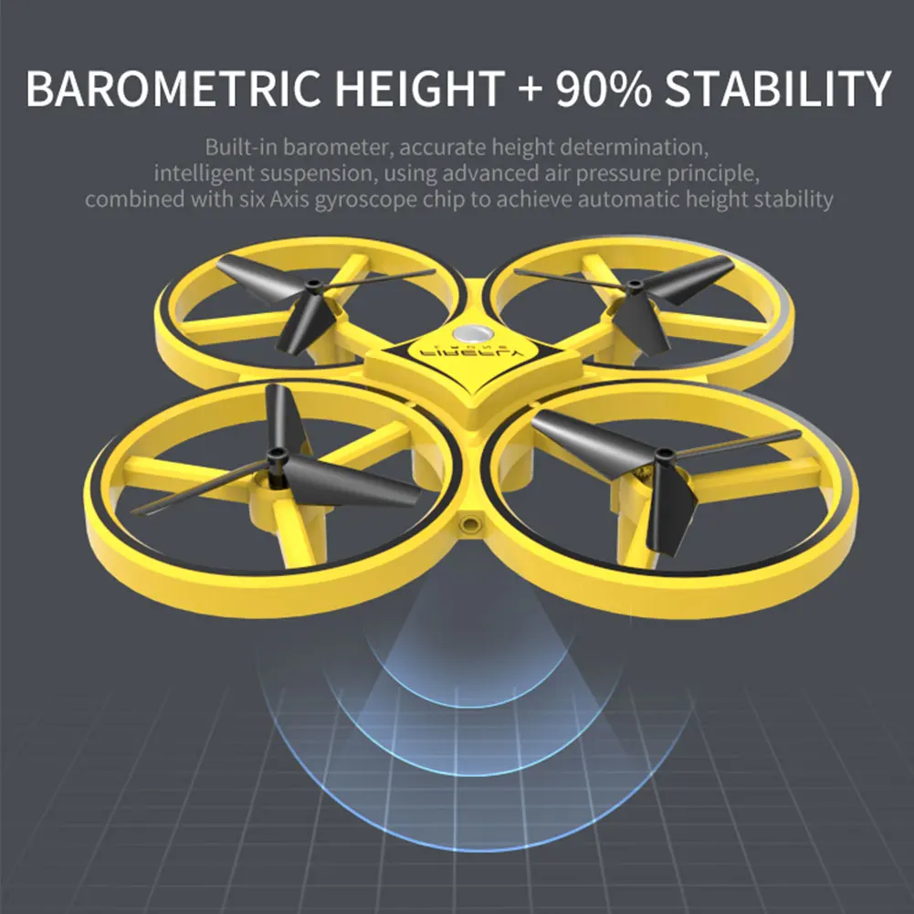 Самолет Смарт часы жесты взаимодействие перчатки дистанционное управление четыре оси Дрон игрушка подарок Гравитация чувство RC Квадрокоптер светодиодный освещение