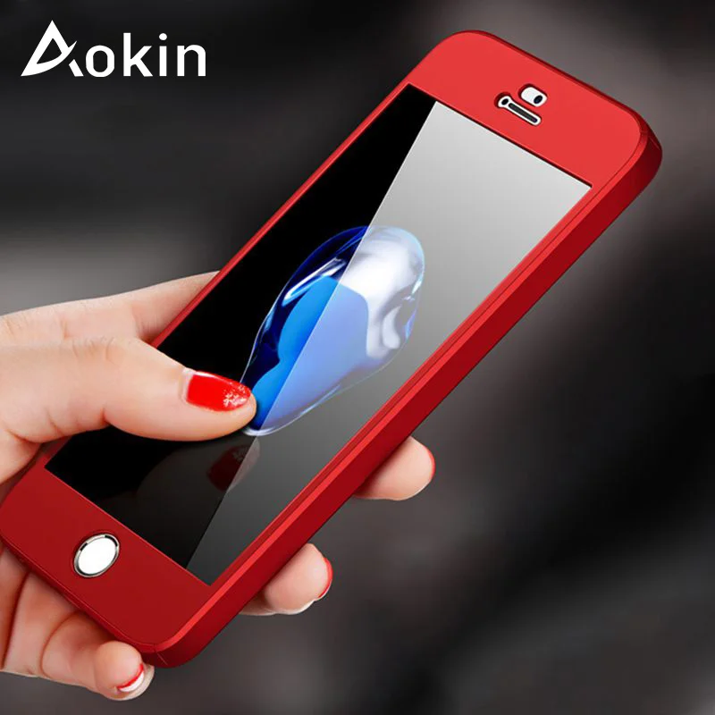 Aokin 360 градусов Полный защитных телефон чехол на айфон 5s Футляр PC резиновое