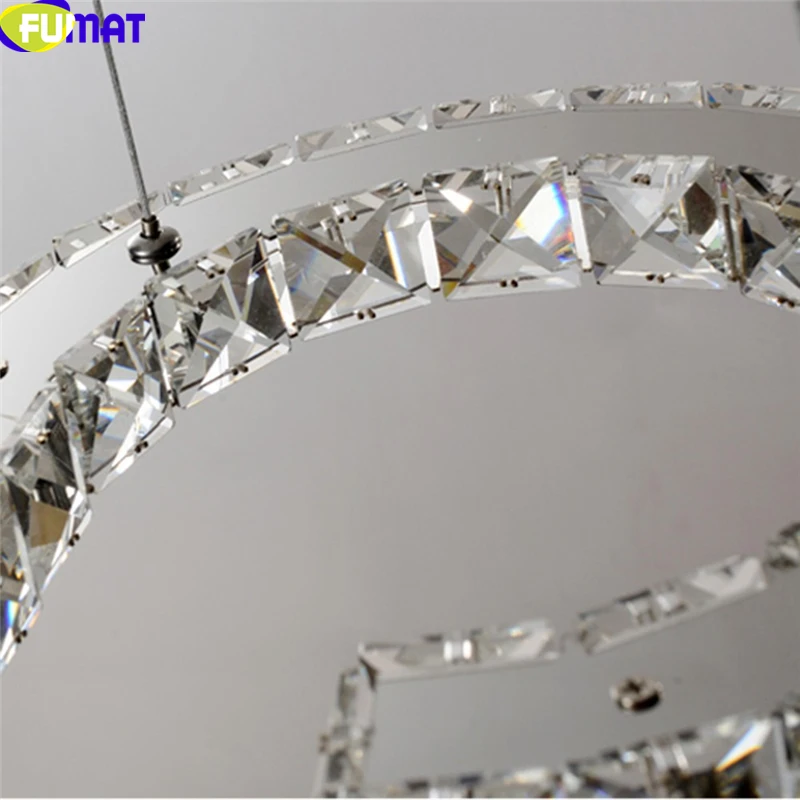 8006 FUMAT Crystal K9 Stainless Steel Incise Pendant Lamp S 8 Rectangle For Dining Living room LED Modern Chandelier Hanging Light Fixture