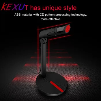 

KEXU Wired Microphone USB Studio Gaming 360 Omnidirectionnel PC Microphone for Computer Desktop Professional Dual Mic LED