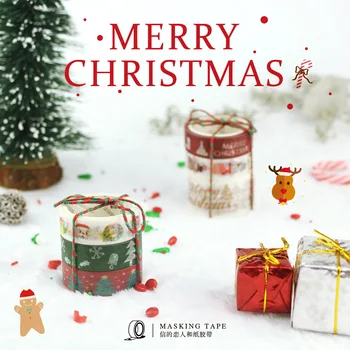 

2019 New Year Merry Christmas Washi Tape DIY Decorative Scrapbooking Planner Masking Adhesive Tape Label gift Sticker 15/30mm*7m