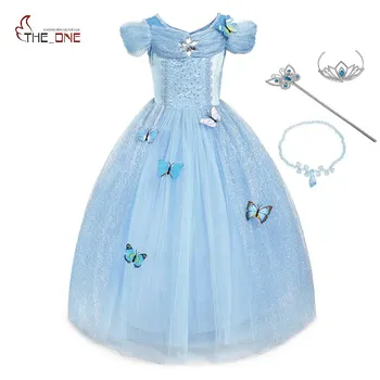 

MUABABY Girl Cinderella Dress up Princess Costume Butterfly Kids Sleeveless Party Dresses Halloween Kids Pageant Cosplay Fantasy