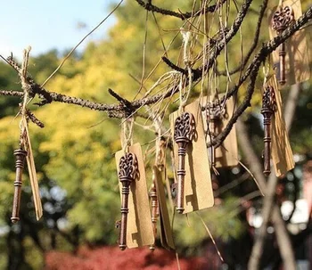 

300pcs/lot Classic Creative Wedding Favors Party Back Gifts for Guests Antique Copper Skeleton Key Beer Bottle Opener