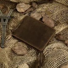 Nesitu высокое качество Винтаж коричневого цвета из натуральной кожи цвета “китайская вишня” и “вороной конь” Для мужчин из бычьей кожи, с карманом для карт# M8029
