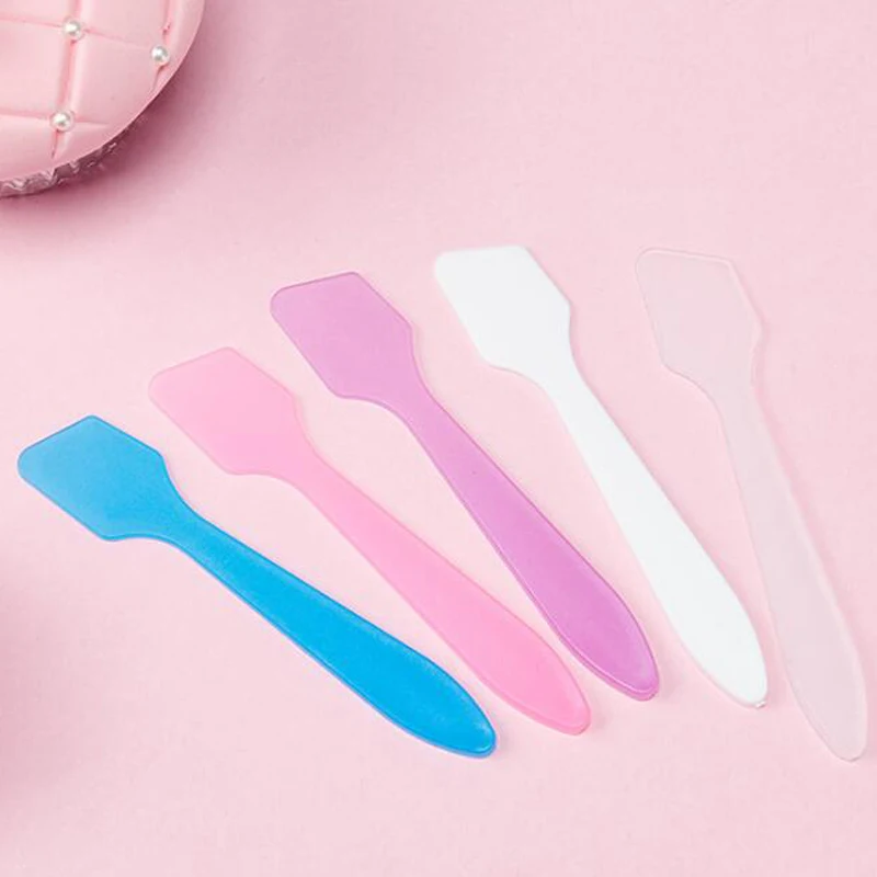 

100 x Face Mask Cream Spoon Plastic Colorful Facial Foot Mask Stick Cosmetic Spatula Scoop DIY Beauty Makeup Tools