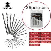 25PCS HSS Aço de Alta Velocidade Torção Broca 0.5 milímetros-3.0 milímetros Mini Família Reparação Ferramenta Router Bit Madeira kit furadeira