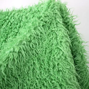 

Green Mongolian Curly Sheep Faux Fur Fabric Faux Vest Fur Coat Baby Photography Props Sold By The Yard Free Shipping