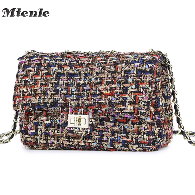 MTENLE Lattice Wool Women Crossbody Bag Luxury Handbags Designer Brand Ladies Bags Retro Shoulder Messenger Bags Female Chain F MTENLE Lattice Wool Women Crossbody Bag Luxury Handbags Designer Brand Ladies Bags Retro Shoulder Messenger Bags Female Chain F