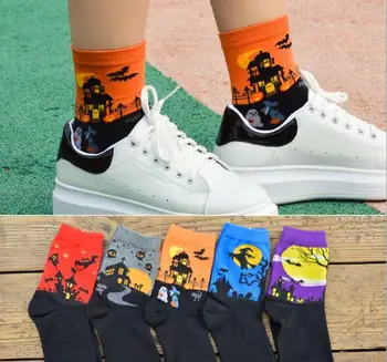 

Recommend !! 12Pcs cartoon socks spring funny sock cute All Saints' Day cotton short socks SM888