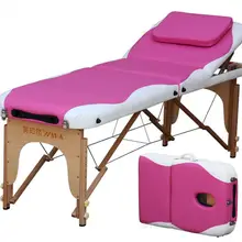 Портативная лицевая спа деревянная кровать прижигание физиотерапия тату бука кровать складная красота Массаж PU кожа пена стол