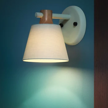 

Nordic Bedroom Warm Bedside Lamp Creative Simple Personality Living Room Macarons Light Shadow Led Wall Lamp