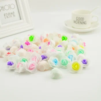 

50PCS cheap Artificial Flowers For Wedding Car Party Decoration DIY Pompom gift Wreath Valentine's day Fake Flowers Foam Rose