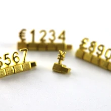 Роскошный 3d металлический подвес Регулируемый ценник мозолей ценник евро фунт цена кубики с цифрами в сборе