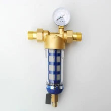 1/2 Inch 3/4 Inch 1 inch Copper backwash water pre Filter Household House Water Filter Pipes Central Water Purifier Descaling 1male to 3 4female thread siphon backwash prefilter with wiper water purifier stainless steel copper whole house pre filter