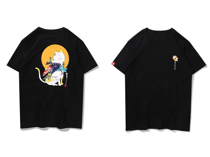 Japanese Samurai Cat Tshirts 1