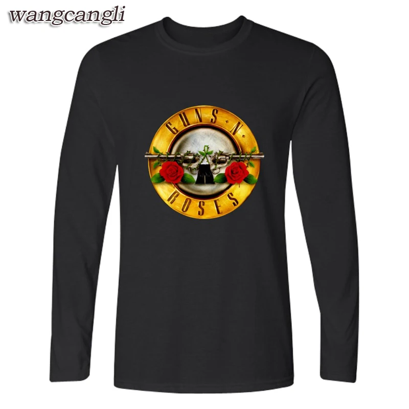 Guns N Roses Long Sleeve T Shirt Men Street Rock Band T shirts with Men TShirt Brand Famous in