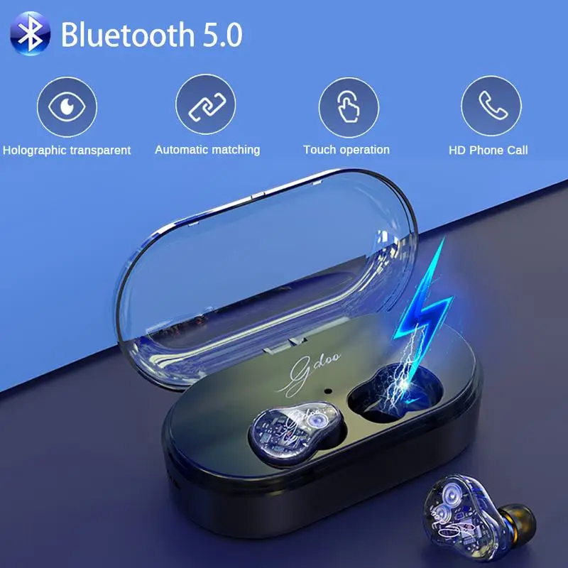 LEORY Z6 TWS bluetooth 5.0 Earphone HiFi Bass Headset Graphene Smart Touch Dual Dynamic Driver IPX7 Waterproof